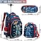 Egchescebo School Bags Kids Rolling Astronaut Backpack With Wheels Trolley Wheeled Backpacks for Travel Bags 3PCS Cat Backpack With Lunch Box Blue