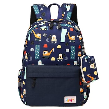 mygreen Backpack for Boys Cute Lightweight Water Resistant Preschool Backpack for Boys and Girls Kindergarten Bookbag Excavator Blue