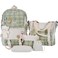Mordelar 5Pcs Canvas School Backpack Combo Set with Kawaii Bear Pendant Cute Pins Plaid Check Handle Shoulder Tote Bag Schoolbag Green