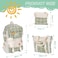 Mordelar 5Pcs Canvas School Backpack Combo Set with Kawaii Bear Pendant Cute Pins Plaid Check Handle Shoulder Tote Bag Schoolbag Green