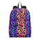 senya Backpack Travel Rucksack Leopard Print Cheetah Neon Gradient Lightweight School Bag for Students Teens Girls Boys