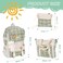 Mordelar 5Pcs Canvas School Backpack Combo Set with Kawaii Bear Pendant Cute Pins Plaid Check Handle Shoulder Tote Bag Schoolbag Gray