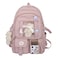 Freie Liebe Kawaii School Backpack for Girls Cute Aesthetic Backpack School Bookbag with Pin and Accessories