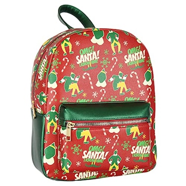 Bioworld Elf The Movie Buddy OMG Santa I Know Him Allover Pattern Faux Leather Mini Backpack