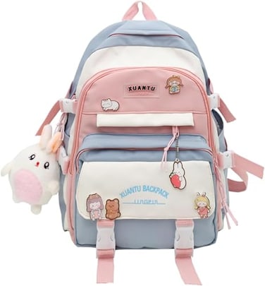 Mfikaryi Girls kawaii Backpack for School Aesthetic Backpack for Girls Kids ElementaryMiddle School Bag