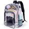 Jusdot Clear Backpack Transparent Backpack Heavy Duty PVC See Through Backpacks Clear Bag for School Workplace Black