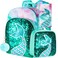 gxtvo 3PCS Mermaid Backpack for Girls 16 Sequin Preschool Elementary Bookbag and Lunch Box