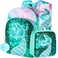 gxtvo 3PCS Mermaid Backpack for Girls 16 Sequin Preschool Elementary Bookbag and Lunch Box
