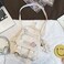 Eagerrich Cute Mini Backpack with Cute Pin Accessories Plush Pendant for School White