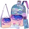 Meetbelify Kids Backpack for Gilrs School Mermaid Backpacks with Lunch Box for Elementary Kindergarten Cute 4 in 1 Bookbag for Girls