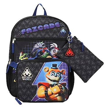 BIOWORLD Unisex Five Nights At Freddys Security Breach Fazcade 5Piece Backpack Set Little KidBig Kid Blue One size