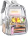 CAMTOP Clear Backpack Heavy Duty Transparent Bag See Through BookBag for Student School Work Festival Sport Travel Grey