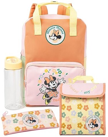 Disney Minnie Mouse Backpack Set Girls 4Piece School Bag Set Magical Merchandise Coordinated Accessories