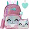 Meetbelify Cute Backpack for Girls Pink Cat School Backpacks Kids Sequin Bookbag for Elementary Kindergarten Students with Lunch Box Pencil Case for Girls 512 Years Old