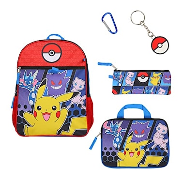 BIOWORLD Mens Pokemon Pokeball 5Piece Backpack Set Little KidBig Kid Red One size