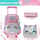 Meetbelify Cute Cat Rolling Backpack for Girls Pink 17X118X67 with Laptop Sleeve Lunch Box Pencil Case and Pendant