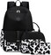 Bluboon Gils Bookbags Middle School Backpack Schoolbag for Teens Girls High SchoolCow Print 3 in 1