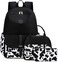 Bluboon Gils Bookbags Middle School Backpack Schoolbag for Teens Girls High SchoolCow Print 3 in 1