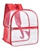 Paxiland Clear Backpack Stadium Approved 12126 with Reinforced and Wider Shoulder Straps Small Clear Bag for Schools Concerts Work Festivals and Sporting Events Red