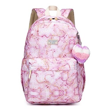 Reqinqin SUNEIGHT Waterproof School Backpack 30LLarge Lightweight Bookbag for Kids Teens 618Durable Travel Pack with Adjustable Straps Daily UsePurple