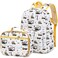 AUIVTY Excavator Backpak for Boys Preschool Backpack Lunch Box Set Toddler Boy Tractor Bookbag Small Chest Strap Children Preschool Kindergarten Backpack White Excavator