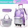 Meetbelify Cute Cat Rolling Backpack for Girls Backpacks with Wheels for Elementary Kindergarten Purple Roller Backpack on Wheels with Lunch Box Set for Girls 68