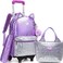 Meetbelify Cute Cat Rolling Backpack for Girls Backpacks with Wheels for Elementary Kindergarten Purple Roller Backpack on Wheels with Lunch Box Set for Girls 68