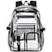 abshoo Large Clear Backpack For Girls Women School Bookbag Heavy Duty Transparent Backpack Black