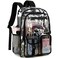 abshoo Large Clear Backpack For Girls Women School Bookbag Heavy Duty Transparent Backpack Black