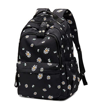 Mfikaryi Daisy Prints Backpack for Girls Middle School Bookbag Elementary School Bags for Teens