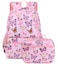 JIANYA Girls Backpack for School Elementary Kids Bookbag School Bag with Lunch Box Butterfly Pink