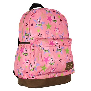 INTIMO Nickelodeon SpongeBob SquarePants Patrick Star School Travel Backpack With Faux Leather Bottom 16