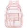 abshoo Large Clear Backpack For Girls Women School Bookbag Heavy Duty Transparent Backpack Pink