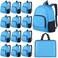Reginary 24 Pcs Backpack 17 Backpacks Foldable Lightweight Bookbags Student Outdoor Travel School Book Bag with Storage Bag Blue