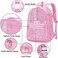 LEDAOU Mesh Backpack for Kids Girls SemiTransparent Mesh School Backpack Bookbag Lightweight Casual Daypacks for Beach GymPink