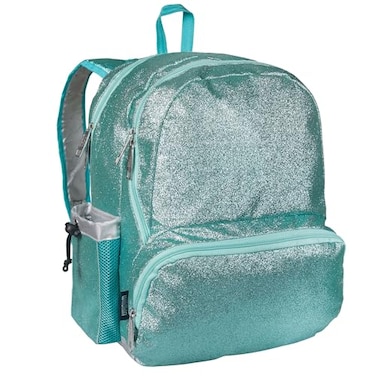 Wildkin Kids 17 Inch Backpack for Girls Elementary School Backpack with Padded Straps Multiple Pockets Lightweight Bookbag for School Travel Ages 815 Blue Glitter