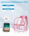 Paxiland Clear Backpack Stadium Approved 12126 with Reinforced and Wider Shoulder Straps Small Clear Bag for Schools Concerts Work Festivals and Sporting Events Pink