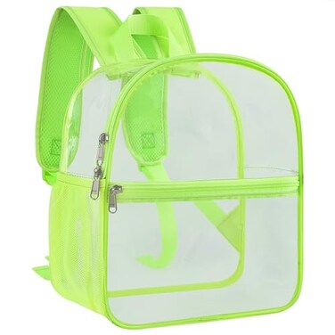 Paxiland Clear Backpack Stadium Approved 12126 with Reinforced and Wider Shoulder Straps Small Clear Bag for Schools Concerts Work Festivals and Sporting Events Green
