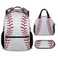 COOPASIA Baseball Backpack with Lunch Box Set for Boys 3 in 1 School Backpacks Matching Combo Sports White Bookbag and Pencil Case Bundle