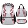 COOPASIA Baseball Backpack with Lunch Box Set for Boys 3 in 1 School Backpacks Matching Combo Sports White Bookbag and Pencil Case Bundle