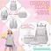 YJMKOI 3Pcs Daisy Prints Backpack for Girls MiddleSchool Elementary Students Bookbag Set with Lunch Box Green