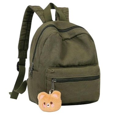 Phaoullzon Teen Girls Mini Backpack Purse Kids Canvas Small Tiny Cute BagOlive green