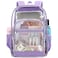 Esfoxes Heavy Duty Clear Backpack School Backpack College Bookbag PVC See Through Transparent Backpacks Lavender Purple