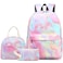 Fuyicat Marble School Backpack Set for Girls 3in1 Kids Teens Elementary Middle School Bags Bookbag with Lunch Bag Pencil Case Pink