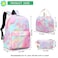 Fuyicat Marble School Backpack Set for Girls 3in1 Kids Teens Elementary Middle School Bags Bookbag with Lunch Bag Pencil Case Pink