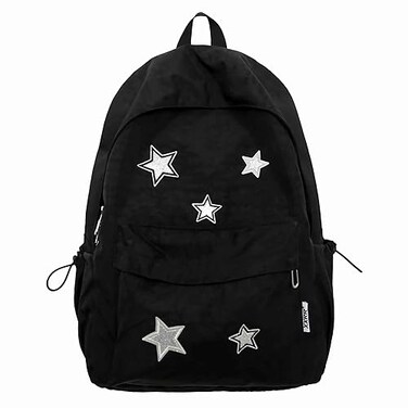 Lefe Liee cute y2k star backpack for women kawaii canvas aesthetic bookbag preppy grunge simple emo trendy backpack bag