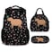 PAKKITOP Animals Backpack with Lunch Box and Pencil Case Set 3 in 1 Matching Kids Girls Boys Black Backpacks Combo Cute School Bookbag and Pencil Case Bundle