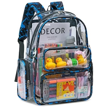 CAMTOP Clear Backpack Heavy Duty Transparent Bag See Through BookBag for Student School Work Festival Sport Travel YGraffiti