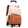 Mfikaryi Rolling Backpack Kids Backpack with Wheels Roller Backpack for Boys Girls 6 Wheels Orange