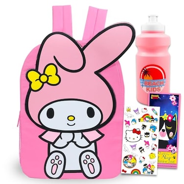 Hello Kitty My Melody Backpack for School Bundle with 16 My Melody School Backpack Plus Stickers Water Bottle More and Friends Backpack for Girls